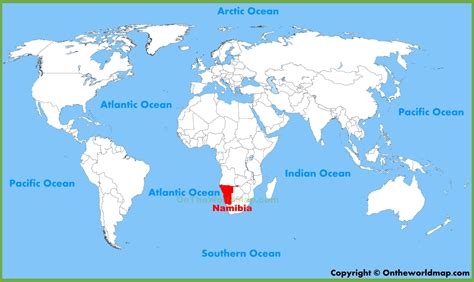 namibia location on world map